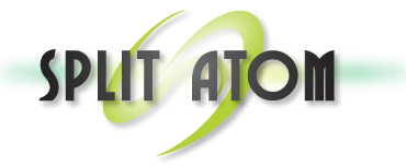 Split Atom logo created by john lopez -graphic designer in miami, fl